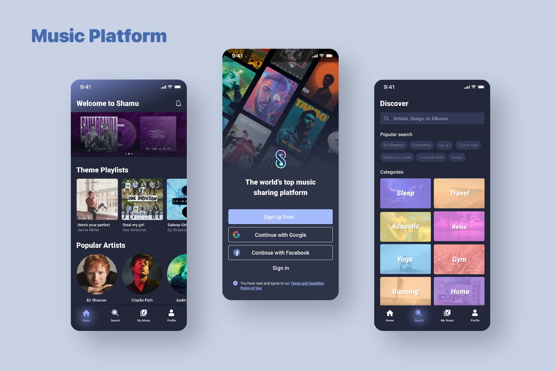 Shamu music platform portfolio